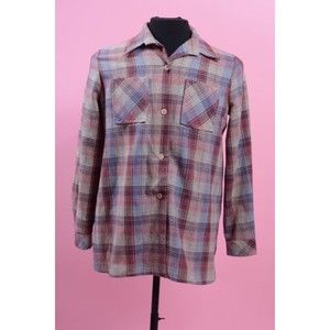 1970’s Light weight wool plaid shirt